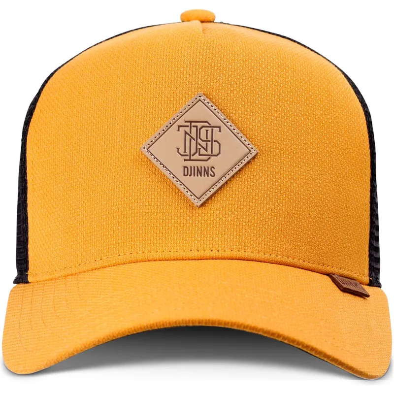 gelbe-und-schwarze-trucker-kappe-plainlace-hft-von-djinns