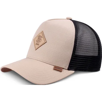 Cappellino trucker beige e nero Plainlace HFT di Djinns