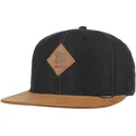 cappello-piatto-nero-e-marrone-snapback-honey-knit-di-djinns