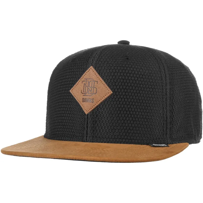 flad-sort-og-brun-snapback-kasket-honey-knit-fra-djinns