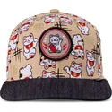 djinns-lucky-cat-linen-snapback-kappe-fur-kinder-in-beige-und-schwarz