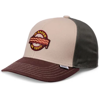 Cappellino curvo multicolore snapback per bambino Food Bacon Basic di Djinns