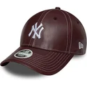 casquette-courbee-grenat-ajustable-9forty-topstitch-pu-new-york-yankees-mlb-new-era