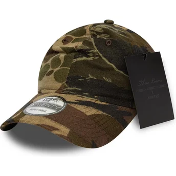 Cappellino curvo mimetico regolabile 9TWENTY Brushed Cotton Three Looms Woodland di New Era