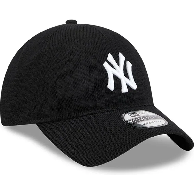 sort-justerbar-buet-kasket-9twenty-merino-wool-yarn-fra-new-york-yankees-mlb-fra-new-era