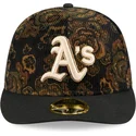 czarna-dopasowana-czapka-z-zakrzywionym-daszkiem-59fifty-low-profile-floral-cord-three-looms-printed-corduroy-oakland-athletics-