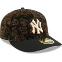 cappellino-curvo-nero-chiuso-59fifty-low-profile-floral-cord-three-looms-printed-corduroy-dei-new-york-yankees-mlb-di-new-er