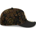 sort-buet-kasket-justerbar-59fifty-low-profile-floral-cord-three-looms-printed-corduroy-fra-new-york-yankees-mlb-fra-new-era
