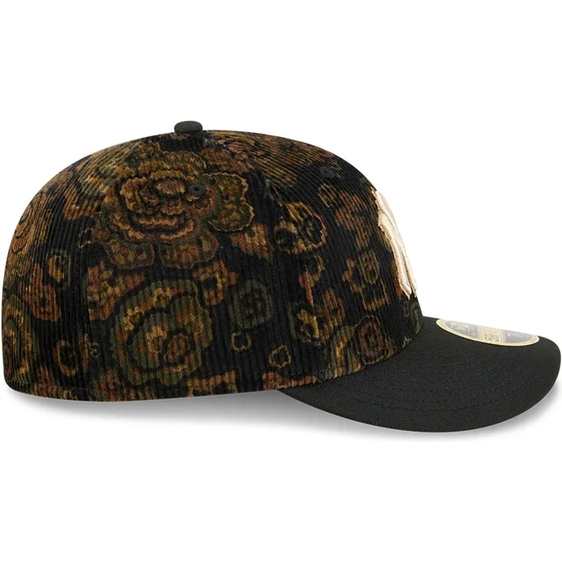 new-york-yankees-mlb-new-era-59fifty-low-profile-floral-cord-three-looms-printed-corduroy-svart-bojd-passform-keps
