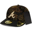 cappellino-curvo-nero-regolabile-59fifty-low-profile-floral-cord-three-looms-printed-corduroy-degli-atlanta-braves-mlb-di-new-er