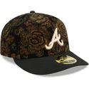 cappellino-curvo-nero-regolabile-59fifty-low-profile-floral-cord-three-looms-printed-corduroy-degli-atlanta-braves-mlb-di-new-er