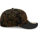 cappello-curvo-nero-regolabile-59fifty-low-profile-floral-cord-three-looms-printed-corduroy-degli-atlanta-braves-mlb-di-new-era