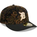 czarna-zakrzywiona-dopasowana-czapka-59fifty-low-profile-floral-cord-three-looms-printed-corduroy-detroit-tigers-mlb-od-new-era