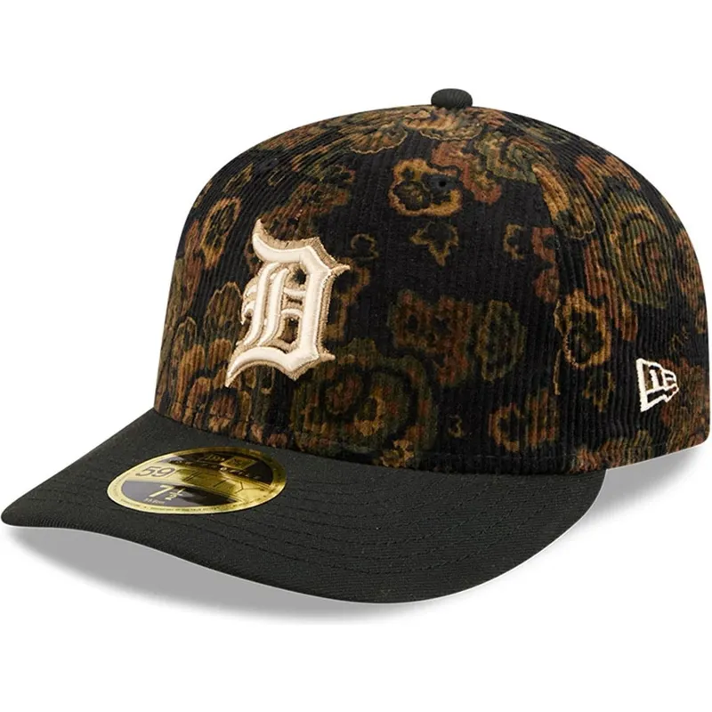 svart-bojd-passform-59fifty-low-profile-floral-cord-three-looms-printed-corduroy-detroit-tigers-mlb-keps-fran-new-era