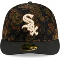 casquette-courbee-noire-ajustee-59fifty-low-profile-floral-cord-three-looms-printed-corduroy-chicago-white-sox-mlb-new-era