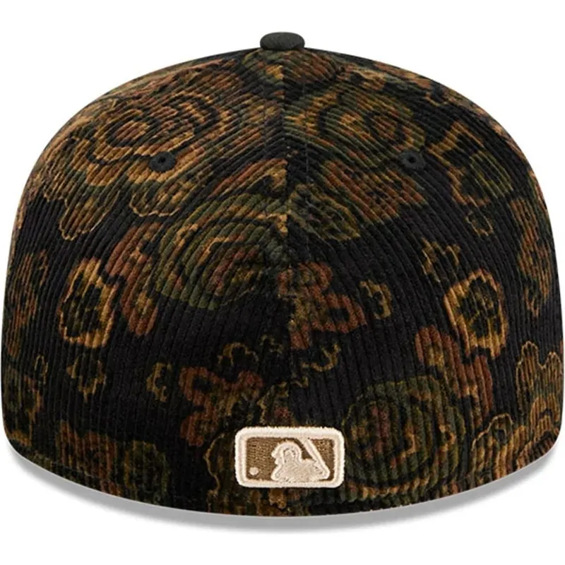 sort-buet-kasket-justerbar-59fifty-low-profile-floral-cord-three-looms-printed-corduroy-fra-chicago-white-sox-mlb-fra-new-era