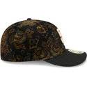 cappello-curvo-nero-aderente-59fifty-low-profile-floral-cord-three-looms-printed-corduroy-dei-san-diego-padres-mlb-di-new-era