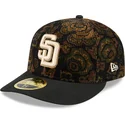 san-diego-padres-mlb-new-era-59fifty-low-profile-floral-cord-three-looms-printed-corduroy-sort-buet-justerbar-kasket
