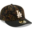 cappellino-nero-curvo-aderente-59fifty-low-profile-floral-cord-three-looms-printed-corduroy-dei-los-angeles-dodgers-mlb-di-new