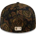cappello-curvo-nero-aderente-59fifty-low-profile-floral-cord-three-looms-printed-corduroy-dei-los-angeles-dodgers-mlb-di-new-era
