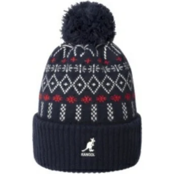 Kangol Holiday Dk Blue marineblaue Mütze mit Bommel