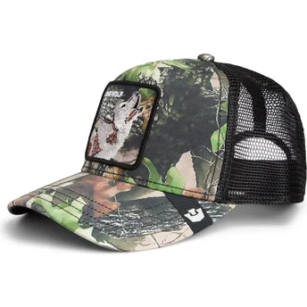 Goorin Bros. Lone Wolf Camouflage Seasonal Real Tree The Farm Truckerkeps med varg i kamouflage.