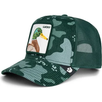 Czapka trucker zielona kaczka Lucky Duck Corduroy Camo The Farm od Goorin Bros.