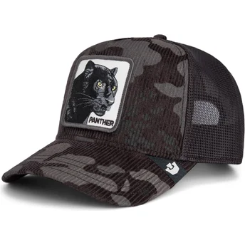 Svart truckerkeps panter Panther Corduroy Camo The Farm från Goorin Bros.