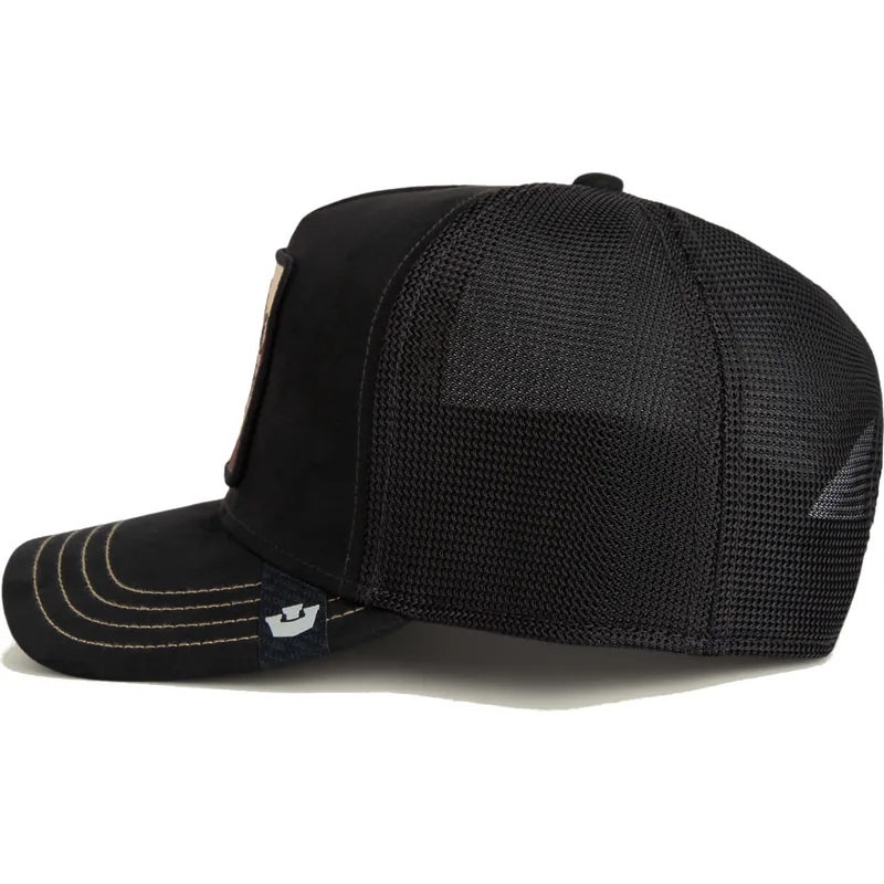 czarna-czapka-trucker-z-lwem-king-golden-suede-the-farm-od-goorin-bros