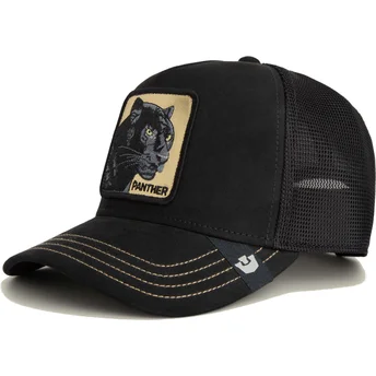 Czarna czapka trucker z panterą Panther Golden Suede The Farm od Goorin Bros.