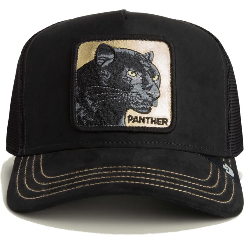 czarna-czapka-trucker-pantera-panther-golden-suede-the-farm-od-goorin-bros