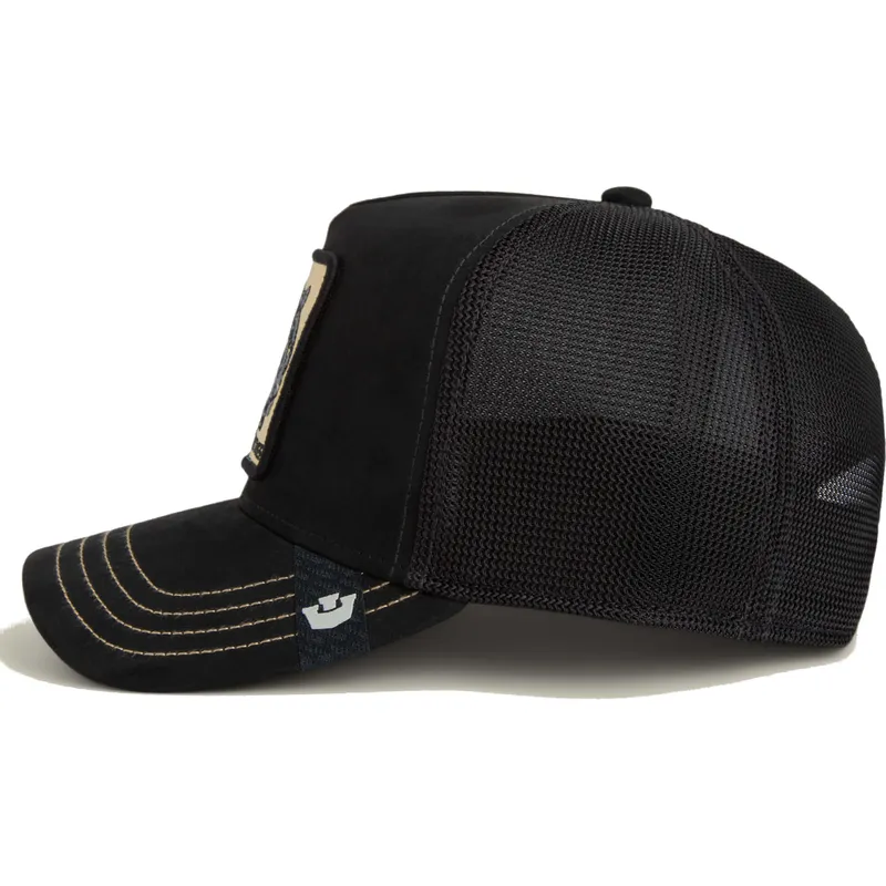 czarna-czapka-trucker-pantera-panther-golden-suede-the-farm-od-goorin-bros