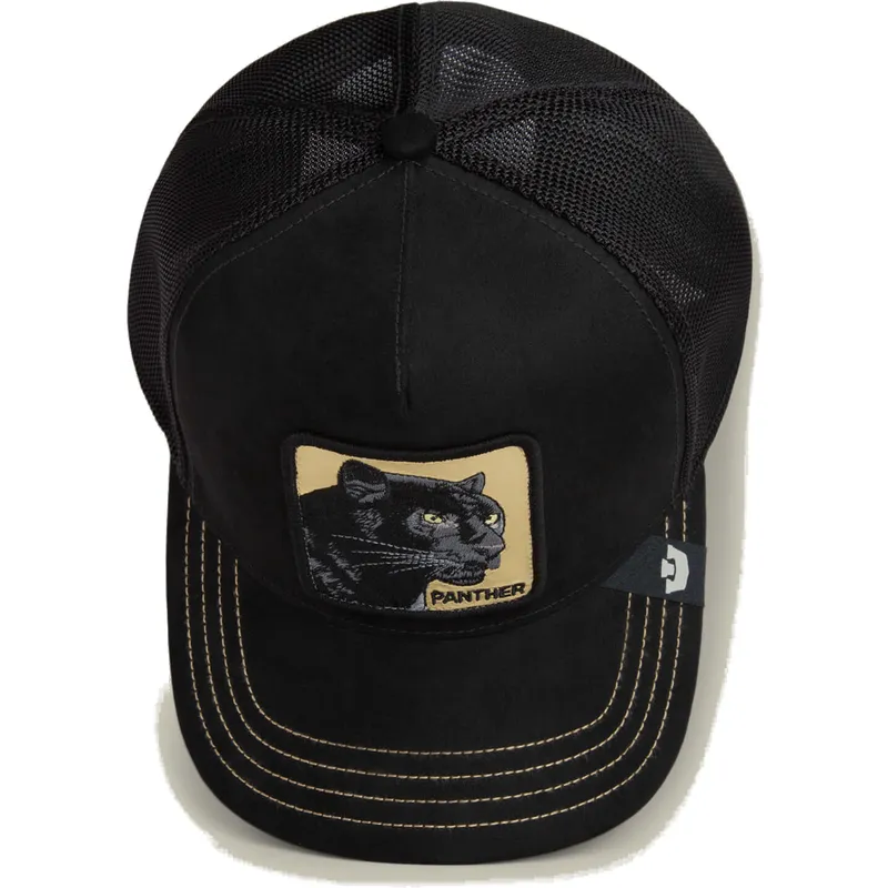 czarna-czapka-trucker-pantera-panther-golden-suede-the-farm-od-goorin-bros