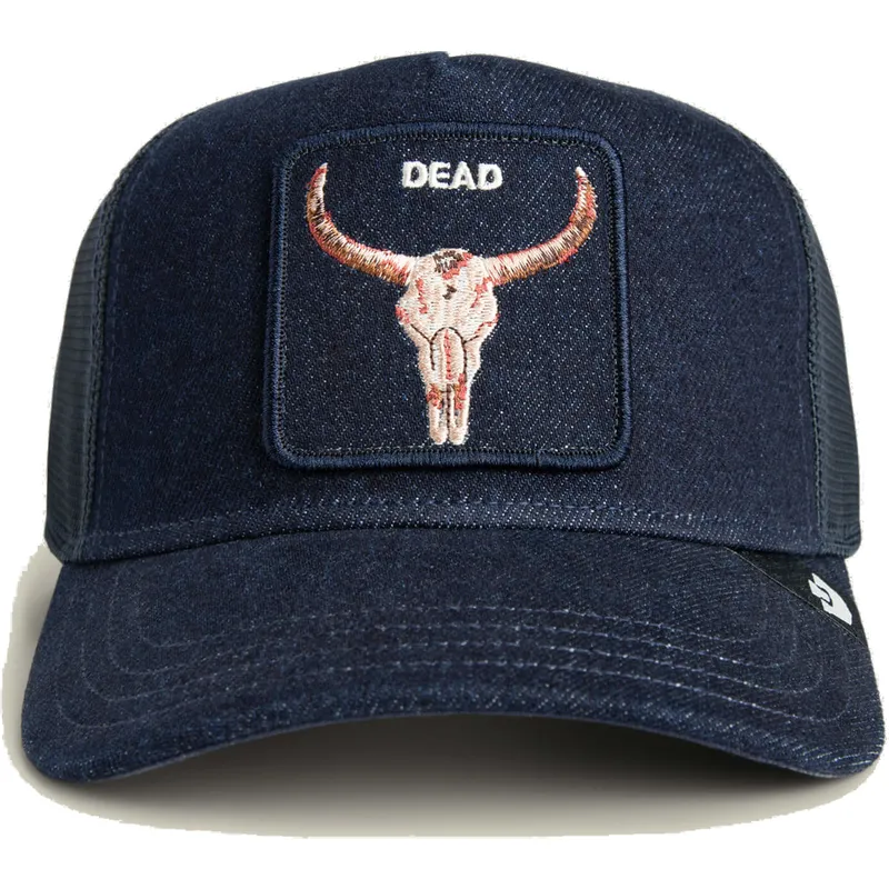 trucker-kasket-marinebla-okse-dead-denim-the-farm-fra-goorin-bros