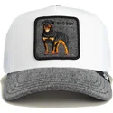 cappello-trucker-bianco-e-grigio-cane-rottweiler-bad-boy-denim-the-farm-di-goorin-bros