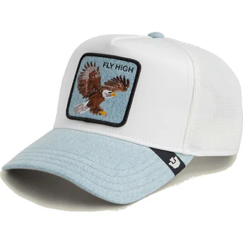Biała i niebieska czapka trucker z orłem Fly High Denim The Farm od Goorin Bros.