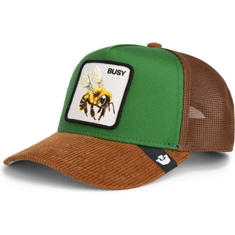 Casquette trucker verte et marron abeille Busy Remix The Farm Goorin Bros.