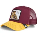 cappello-trucker-rosso-e-giallo-gufo-the-real-talk-sport-the-farm-di-goorin-bros