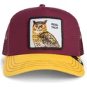 cappello-trucker-rosso-e-giallo-gufo-the-real-talk-sport-the-farm-di-goorin-bros