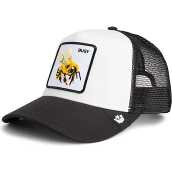 Schwarz-weiße Trucker-Kappe Biene The Busy Bee Sport The Farm von Goorin Bros.