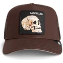 czapka-truckerka-brazowa-czaszka-the-cancelled-skull-grit-the-farm-od-goorin-bros