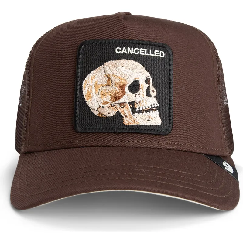 czapka-truckerka-brazowa-czaszka-the-cancelled-skull-grit-the-farm-od-goorin-bros