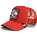 czerwona-czapka-trucker-z-dinozaurem-t-rex-the-extinct-skull-grit-the-farm-od-goorin-bros