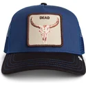 cappellino-trucker-blu-e-nero-bue-two-tone-skull-grit-the-farm-di-goorin-bros