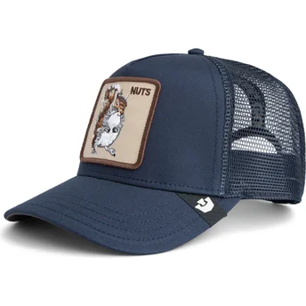 Goorin Bros. blaue Trucker-Kappe mit Eichhörnchen „Nuts The Farm“.