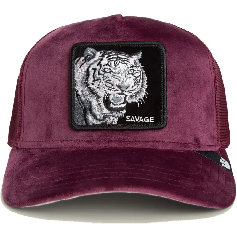 czapka-trucker-bordowa-tygrys-savage-tiger-velour-the-farm-od-goorin-bros