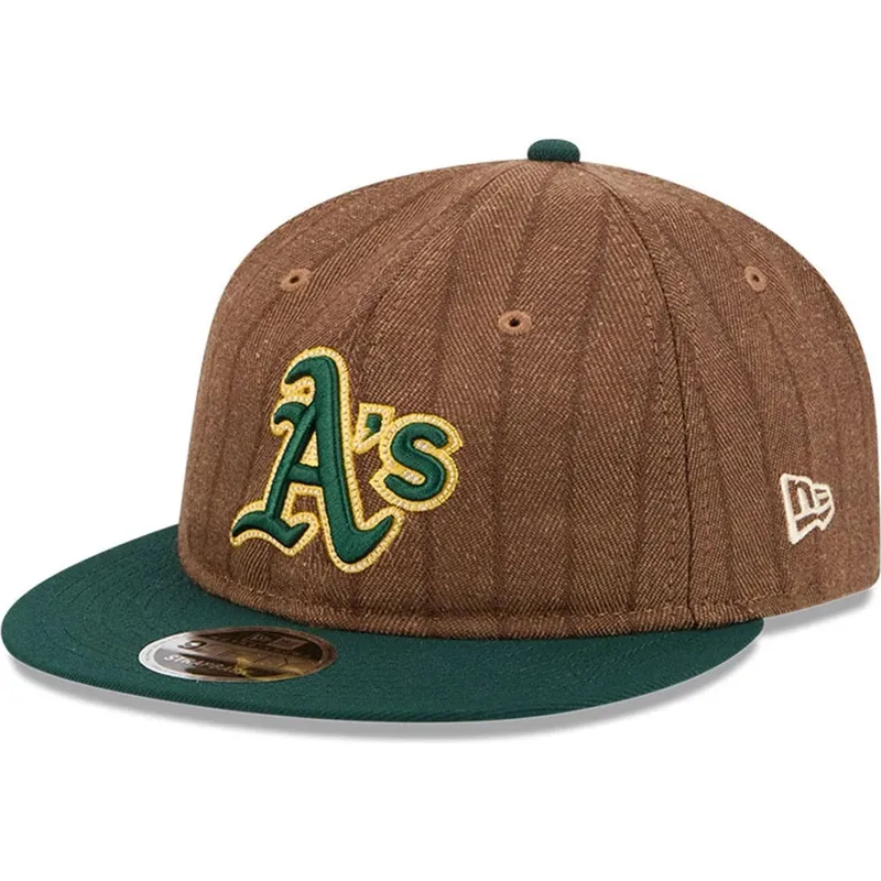 regulowana-czapka-z-daszkiem-brazowo-zielona-9fifty-retro-crown-wool-pinstripe-oakland-athletics-mlb-od-new-era