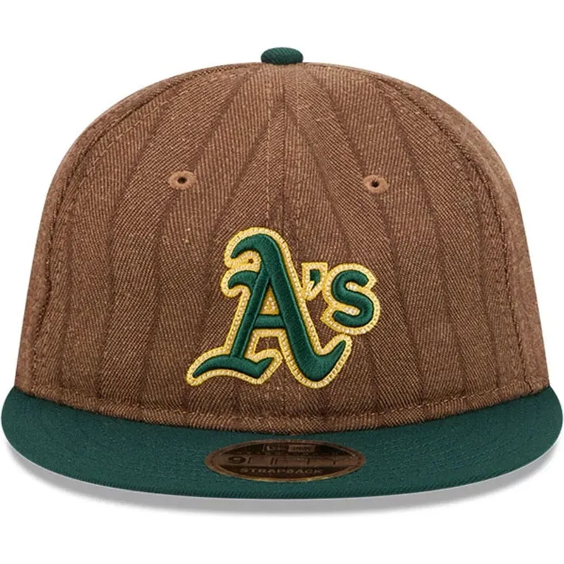 regulowana-czapka-z-daszkiem-brazowo-zielona-9fifty-retro-crown-wool-pinstripe-oakland-athletics-mlb-od-new-era