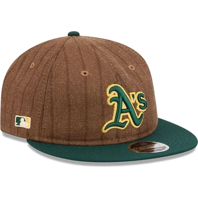 regulowana-czapka-z-daszkiem-brazowo-zielona-9fifty-retro-crown-wool-pinstripe-oakland-athletics-mlb-od-new-era