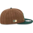 braune-und-grune-verstellbare-flatcap-9fifty-retro-crown-wool-pinstripe-der-oakland-athletics-mlb-von-new-era